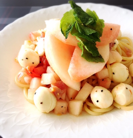 桃の冷製パスタ 桃の冷製パスタ