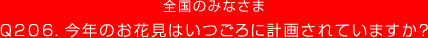 全国のみなさま
Q206.  今年のお花見はいつごろに計画されていますか？