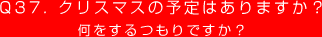 Q37. クリスマスの予定はありますか？
何をするつもりですか？