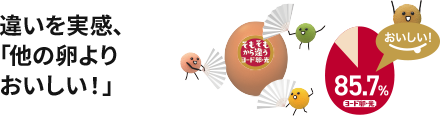 違いを実感、「他の卵よりおいしい！」