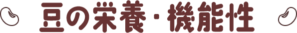 豆の栄養・機能性