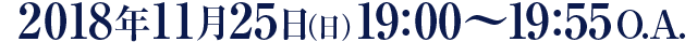 2018年11月25日(日)19:00~19:55 O.A.