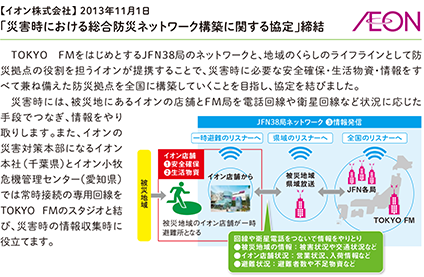 イオン株式会社との「災害時における総合防災ネットワーク構築に関する協定」