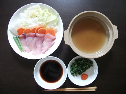 カンパチの知覧茶しゃぶしゃぶ 写真