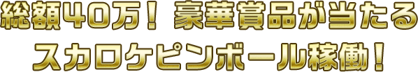 総額40万！豪華賞品が当たる スカロケピンボール稼働！