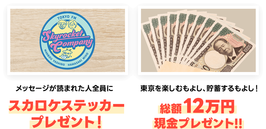 東京を楽しむもよし、貯蓄するもよし！総額12万円 現金プレゼント!!