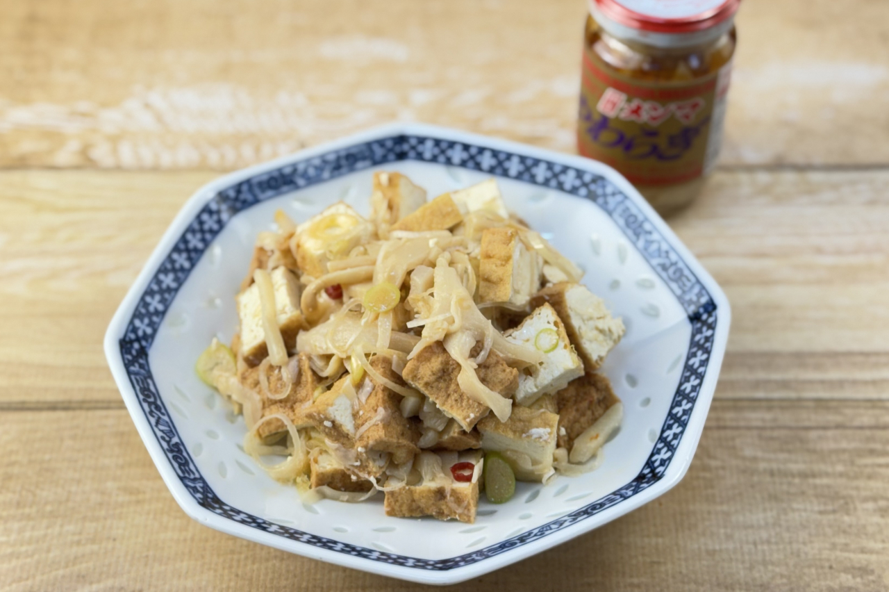 厚揚げの穂先メンマ和え