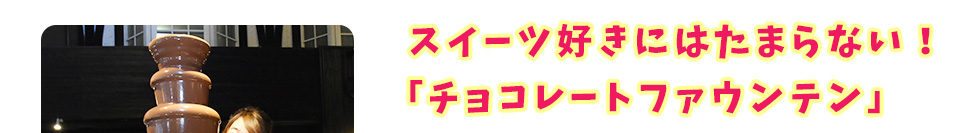 スイーツ好きにはたまらない！「チョコレートファウンテン」