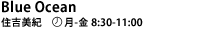 Blue Ocean 住吉美紀 月-金 8:30-11:00