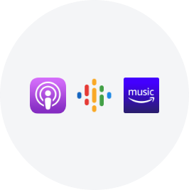 Apple Podcast / Googleポッドキャスト / Amazon music