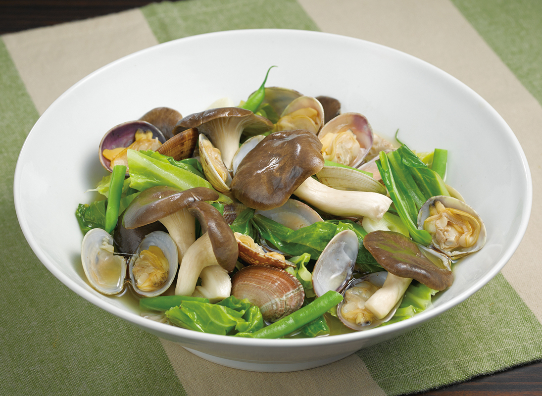 霜降りひらたけとキャベツのさっと煮