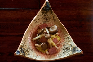 霜降りひらたけと白菜のバターぽん酢炒め