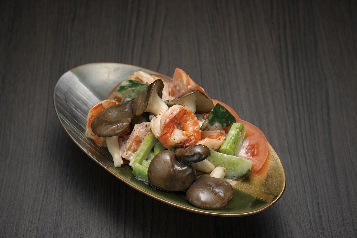 霜降りひらたけのつぶマヨ炒め