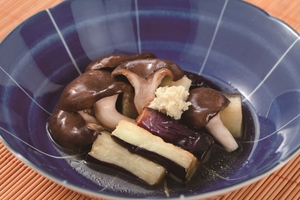 霜降りひらたけとなすの煮びたし