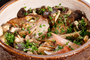 霜降りひらたけと鯛の炊き込み御飯