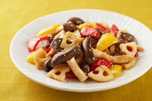 霜降りひらたけとれんこんの甘辛炒め