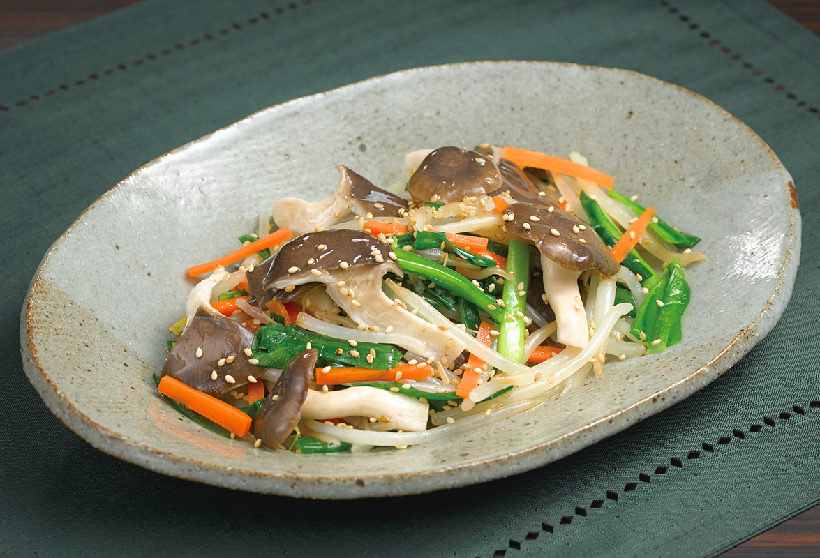 霜降りひらたけとニラのナムル