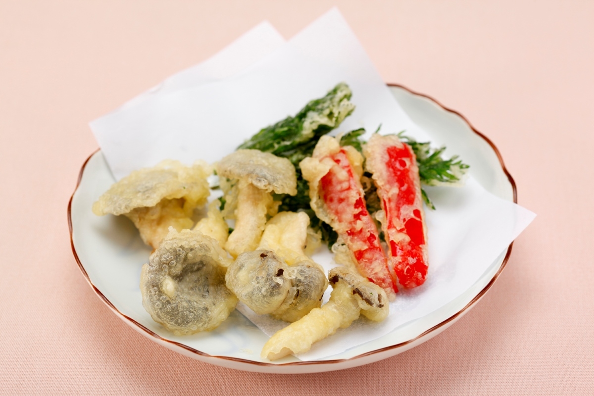 霜降りひらたけの天ぷら