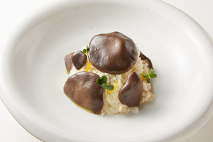 霜降りひらたけとパルメザンのリゾット