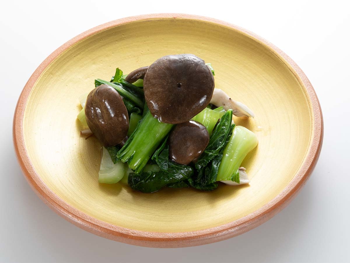 霜降りひらたけと青梗菜の煮浸し