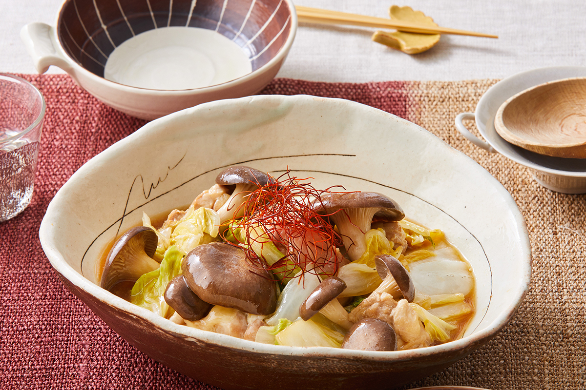 霜降りひらたけと白菜の旨煮