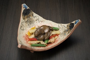 霜降りひらたけと鶏肉のレモンバター炒め