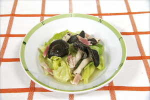 霜降りひらたけとキャベツのブレゼ